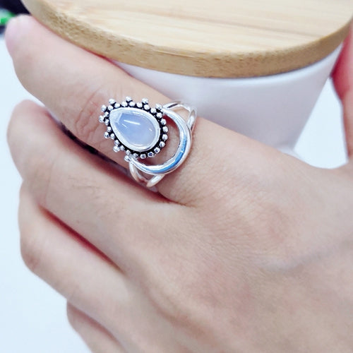 Moonstone Water Drop Ring